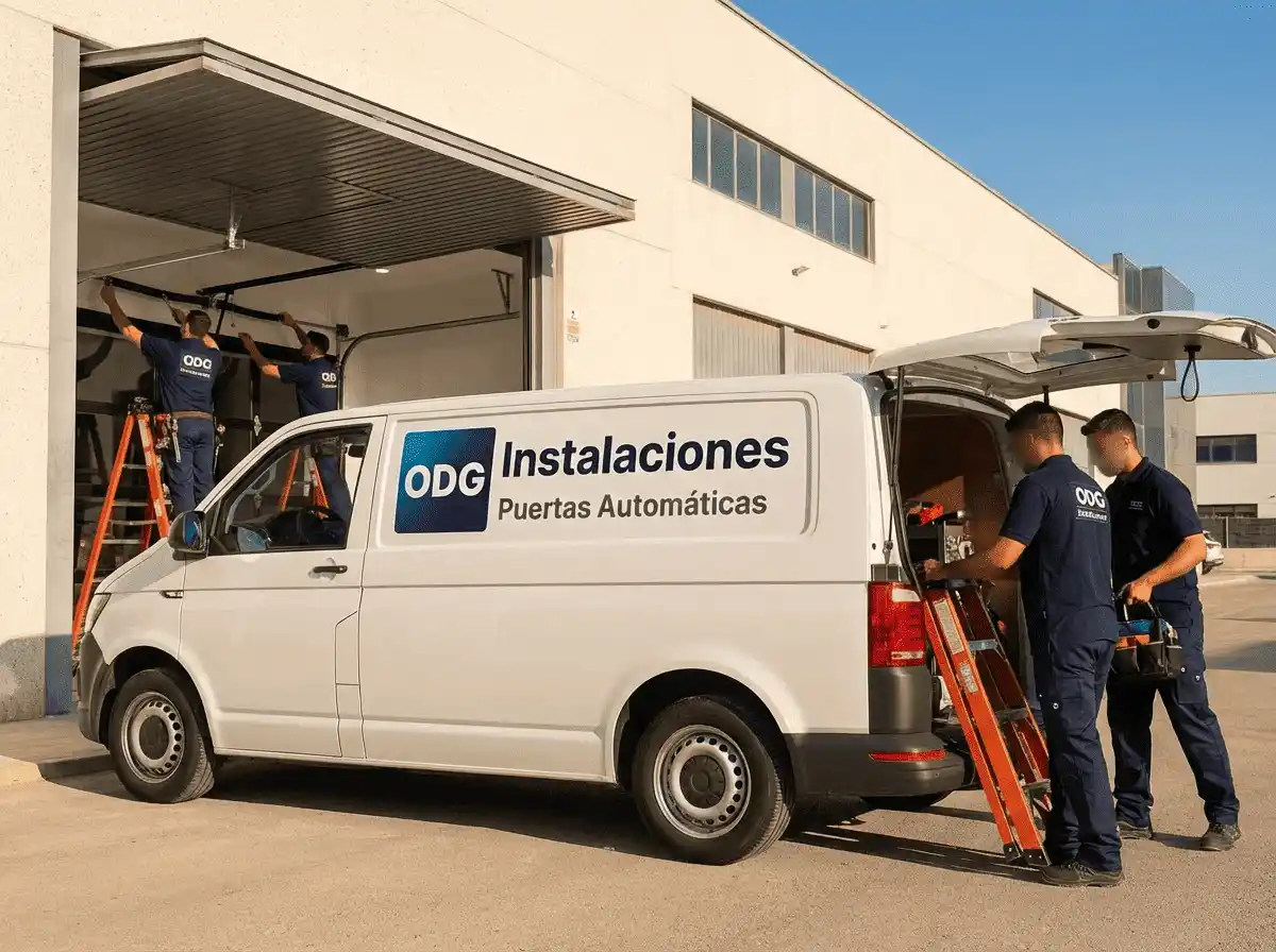 Instalador de puertas automáticas en Alicante realizando instalación y reparación de accesos automáticos